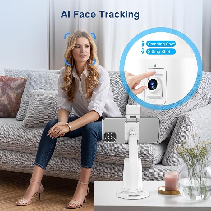 Auto Face Tracking Tripod 360° Rotating Cell Phone Photo and Video Kits Stand