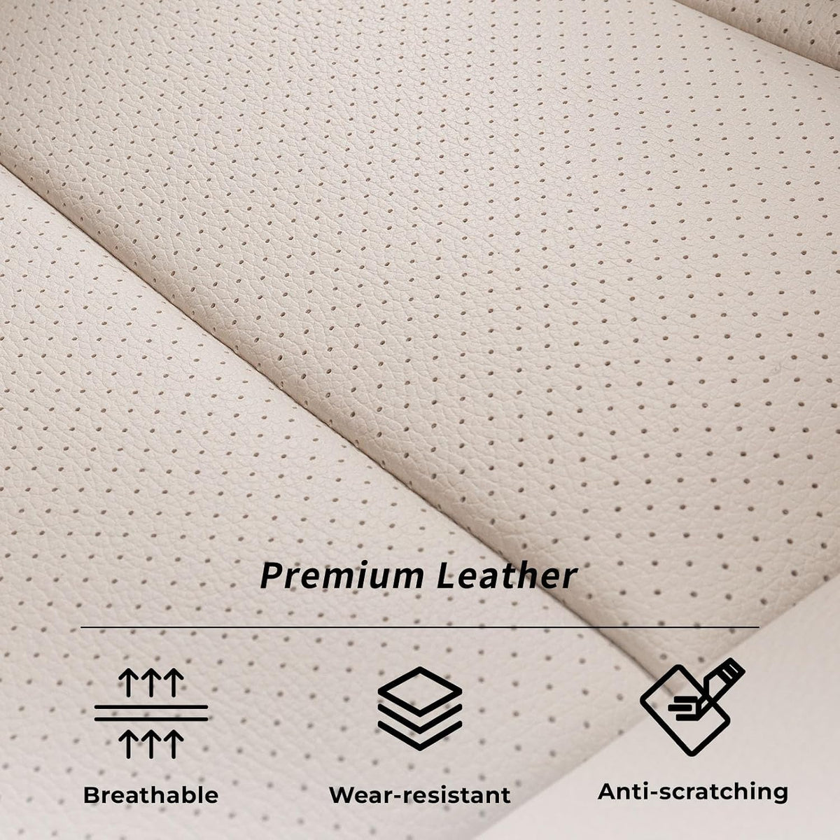 coverdream Custom Seat Covers for 2015-2016 Honda CR-V,Premium Faux Leather Car Seat Cover Set,Full Set Waterproof SUV Seat Protector,Armrest Covers Included (Beige)