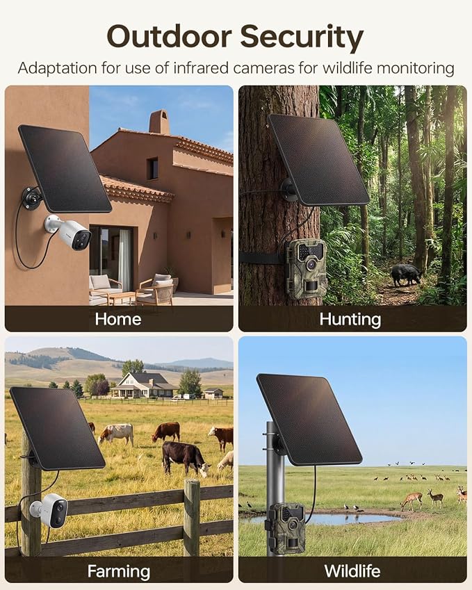 6W Solar Panel for Security Cameras – Solar Battery Charger