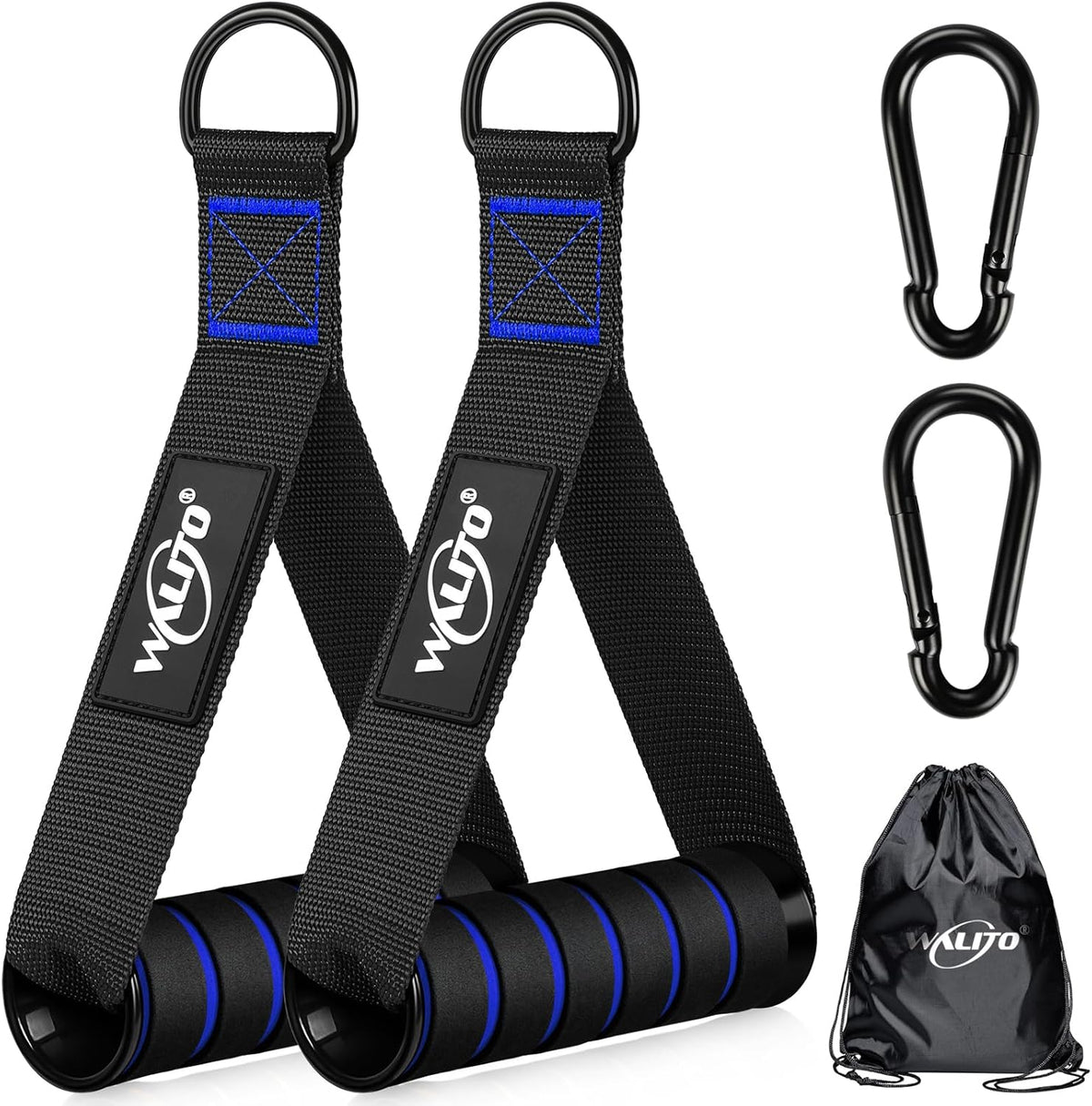 WALITO Exercise Handles - Heavy-Duty Cable Machine Attachments for Home Gym | Resistance Bands & Pilates