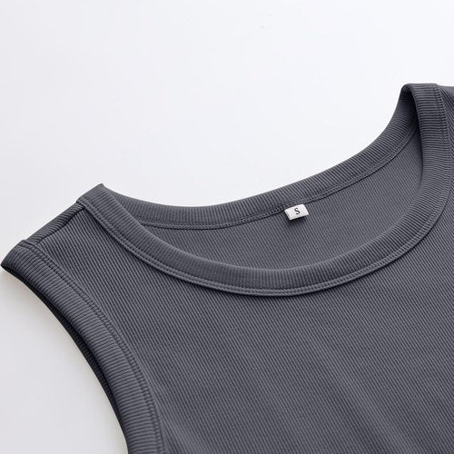 ANRABESS Sleeveless High Neck Tank Top - Casual Slim Fit Ribbed Design for Summer Wear