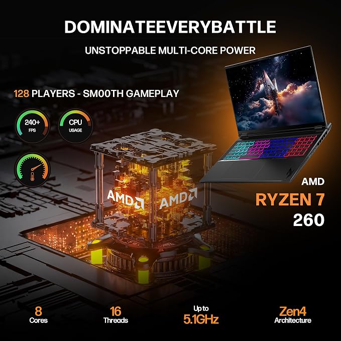 Acer Nitro V 16S AI Gaming Laptop,Ryzen 7 260, GeForce RTX 5060 8GB GDDR7 | 16" WUXGA IPS 180Hz Display, 16GB DDR5 RAM, 2TB Gen 4 SSD, Win 11 Home, Wi-Fi 6, 4 Zone-RGB Backlit KB, HHDMI,w/Headsest