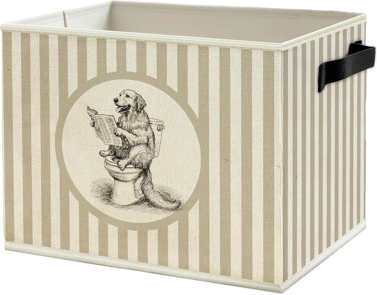 Race Car Boy Nursery Storage Bins Box with Handles, Vintage Race Car Neutral Striped Collapsible Basket Organizer for Kids Toddler Boys Room Bedroom Playroom Bathroom Toys Books Clothes