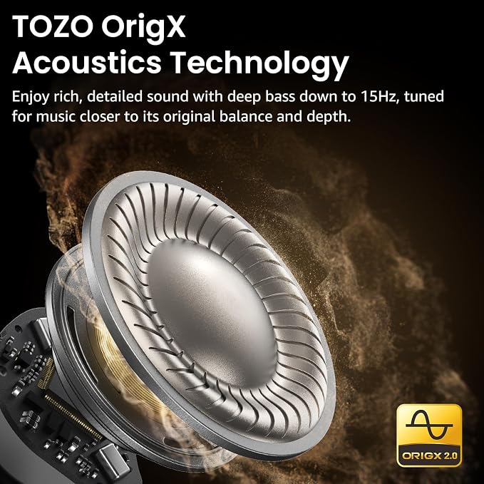 TOZO NC9 Hybrid Active Noise Cancelling Wireless Earbuds, 60H, LED Display | 6 Mic ENC Clear Calls, Deep Bass Sound, IPX8, in Ear Bluetooth 5.3 Headphones,32 EQs via APP, Comfort Fit Ear Buds, Blue