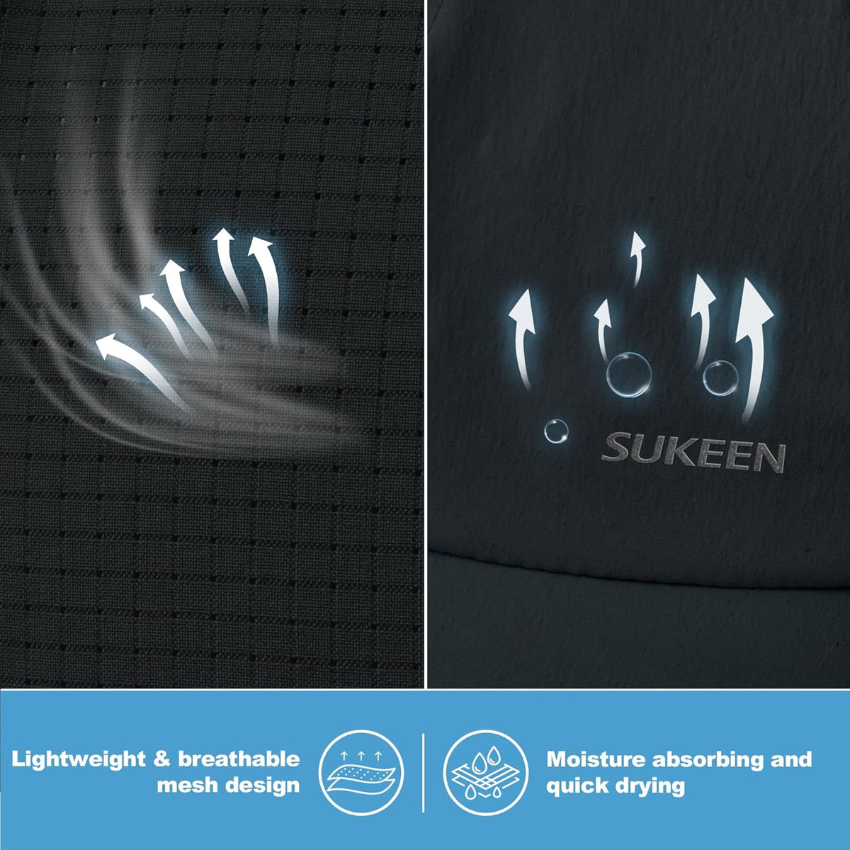 Sukeen Kids Baseball Caps - Lightweight UPF50+ Sun Hat for Boys & Girls | Quick-Dry Outdoor Performance