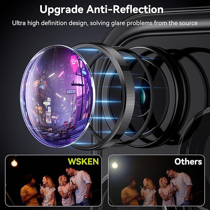 WSKEN for iPhone 15 Pro/iPhone 15 Pro Max Camera Lens Protector, Shatterproof