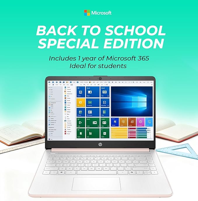 HP 14 Essential Laptop Computer, 2026 Edition, 4GB DDR5 RAM, 128GB SSD, Intel N150 CPU, Long Battery Life, 1TB Cloud Storage, Windows 11 with Microsoft 365