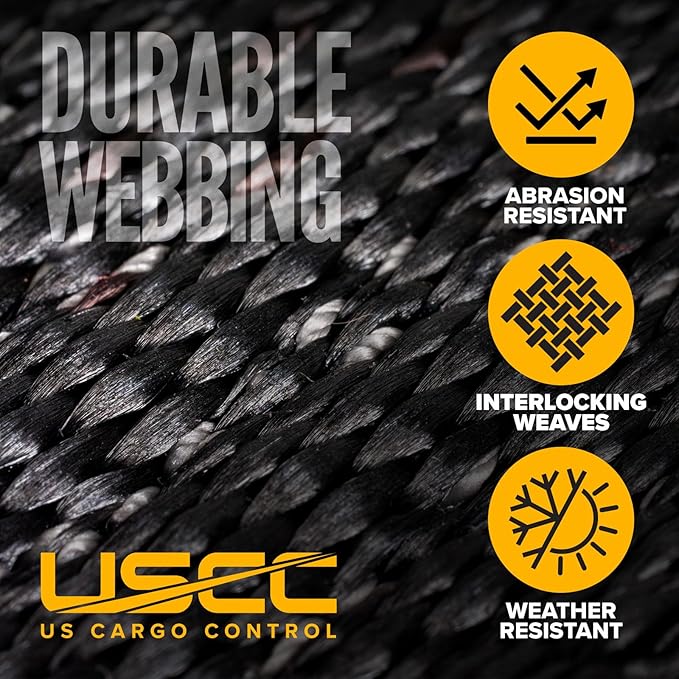 US Cargo Control Endless Ratchet Straps 1" X 15' (2-Pack), 3,300 LBS Break Strength, Stainless Steel Tie Downs, Marine Tie Down Straps for Boats, ATVs, Trees, Camping, Snow, Saltwater Applications