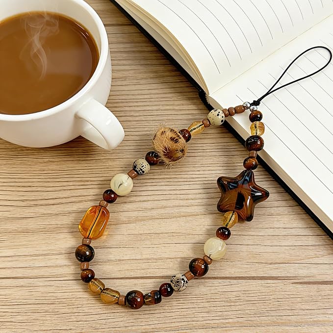 Cute Beaded Camera Wrist Strap for Phone, Digital Camera Charm Lanyard
