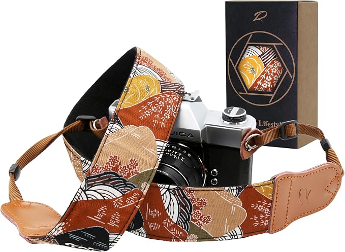 Padwa Lifestyle Japanese Art Style Brown Camera Strap