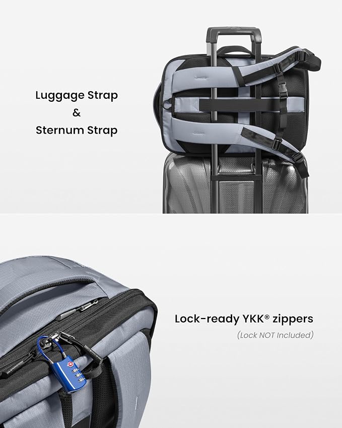 tomtoc Travel Backpack 40L, TSA Friendly Flight Approved Carry-on Luggage Hand