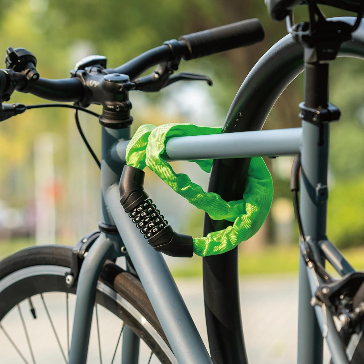 Via Velo Bike Chain Lock - Heavy Duty 5-Digit Resettable Combination Security Lock | 2.95 Ft Length for Bicycles, Scooters, and More