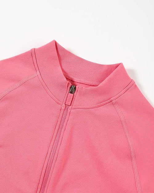 AUROLA Workout Tops - Seamless Slim Fit Zip-Up Yoga Jacket for Women | Short Sleeve Crop Top