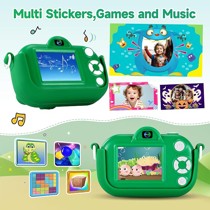 Kids Camera Boys Toys for 3 4 5 6 7 8 9 Years Old Boys, 48MP Dual Lens Kids