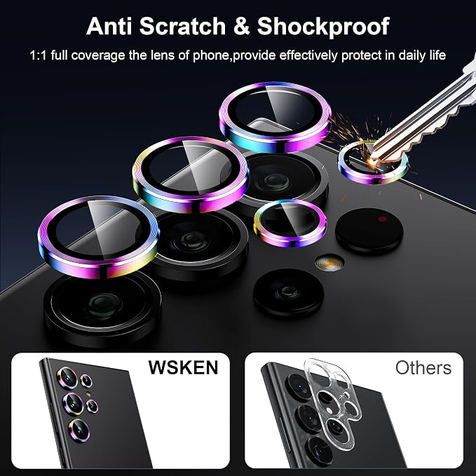 WSKEN for Samsung Galaxy S24 Ultra Camera Lens Protector, Ultra Thin Scratch