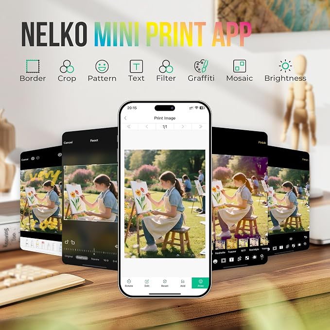 Nelko Photo Printer, 2x3 Portable Wireless Smartphone Printer, PP01 Mini Color