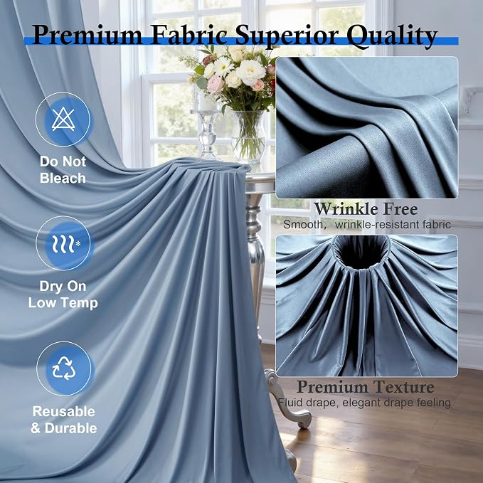 50ft x 12ft Dusty Blue Backdrop Curtains