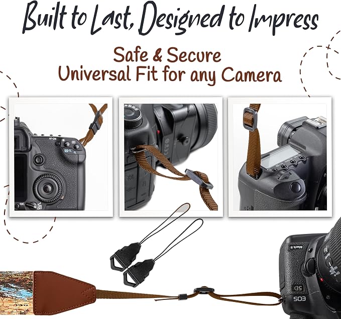 Art Tribute Travel Camera Strap World Map