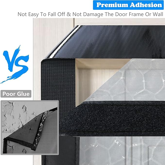 RELIANCER Magnetic Thermal Insulated Door Curtain,Waterproof EVA Door Cover,Fit Doors Size Up to 50"x80",Temperature Protection Insulated Doorway Curtain Partition,Patio Self-Closing Doors Net Screen