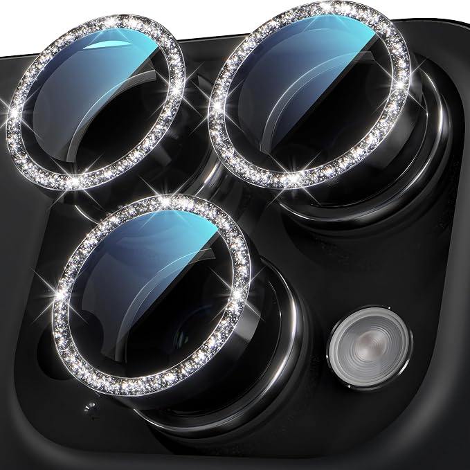 YWXTW Designed for iPhone 16 Pro/iPhone 16 Pro Max Camera Lens Protector Bling