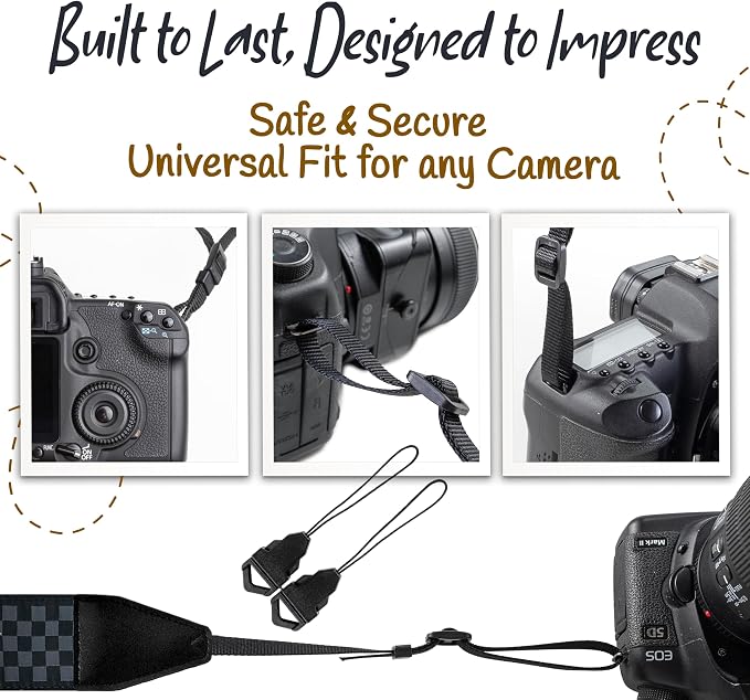 Art Tribute Camera Strap For Photographers Padded Universal Fit Neck Shoulder &