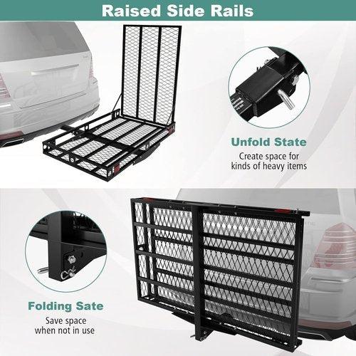 ERGOMASTER Hitch Cargo Carrier - Folding Ramp for Mobility Scooters & Wheelchairs | 49" x 28" Size