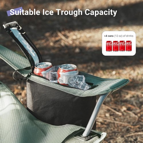 Byliable Camping Chair - Portable & Lightweight Folding Design with Drink Holder & Cooler Pouch | Gray/Black
