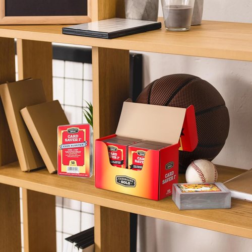 Cardboard Gold Card Saver 1 - 50 Count Semi-Rigid Trading Card Holders | PSA-Approved Protectors for Sports Cards