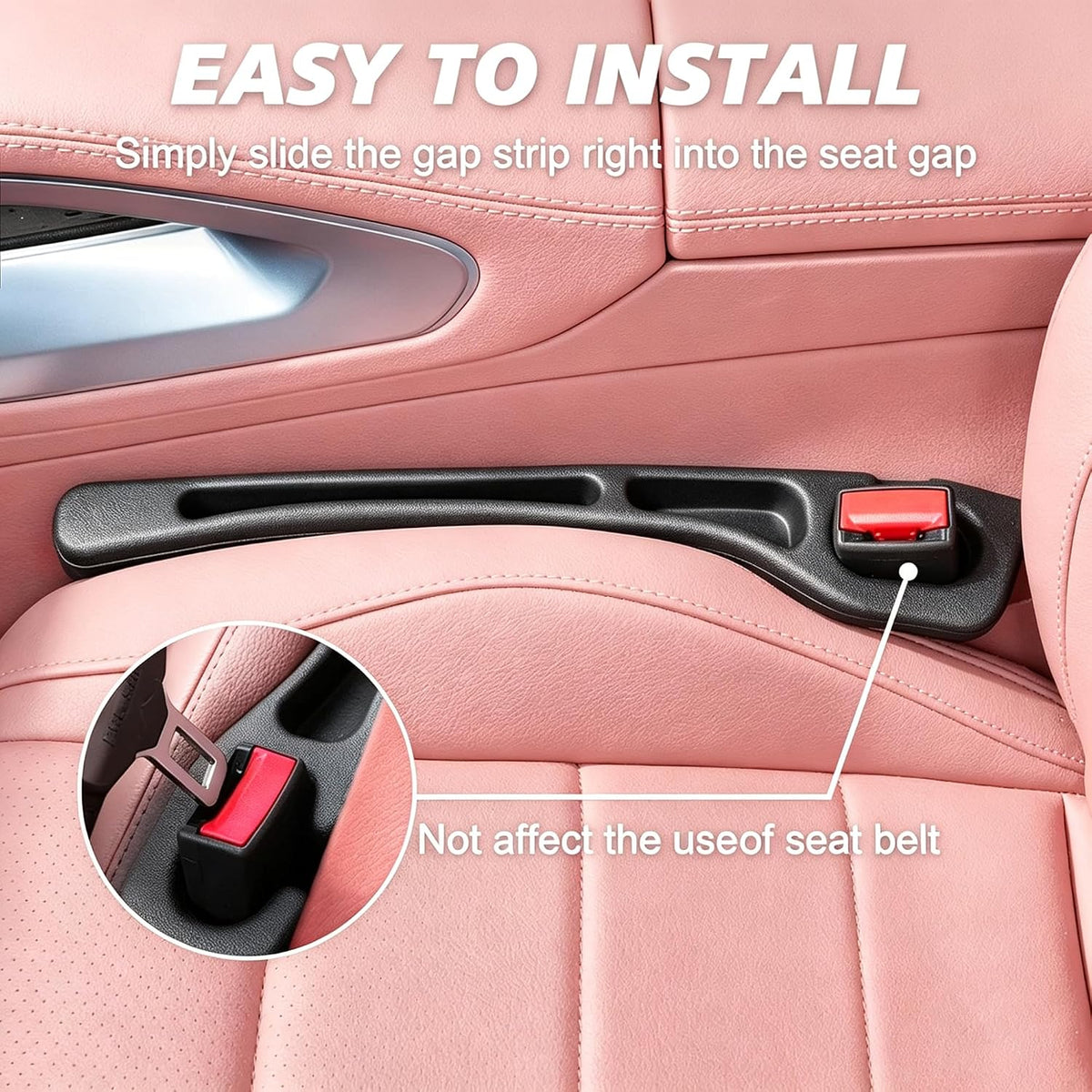 Car Seat Gap Filler Organizer, 2‑Pack Soft Foam Multifunctional