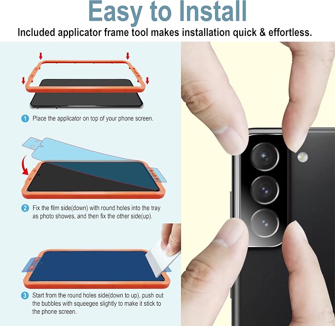 AACL 3-Pack for Samsung Galaxy S22 Screen Protector Hybrid Film,