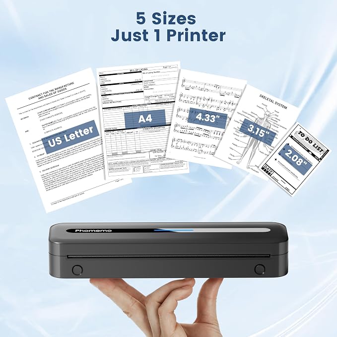 Phomemo Portable Thermal Printer, M832 Inkless Portable Printers Wireless