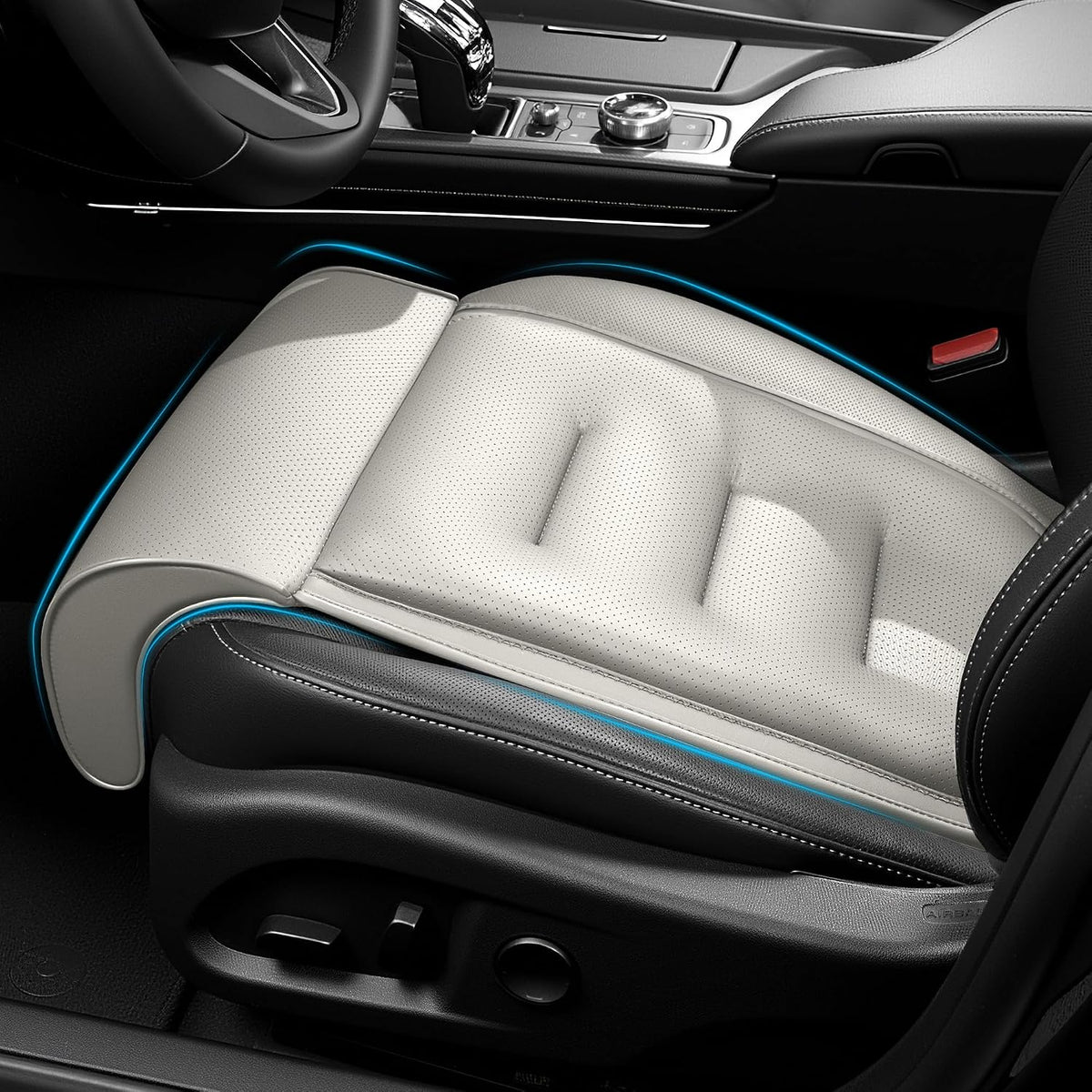 Car Seat Leg Extender Relieve Fatigue Car Seat Cushion with Leg Support for Long Driving, Memory Foam Legs Rest for Office Chairs Leg Support Cushion for Driver,Off White