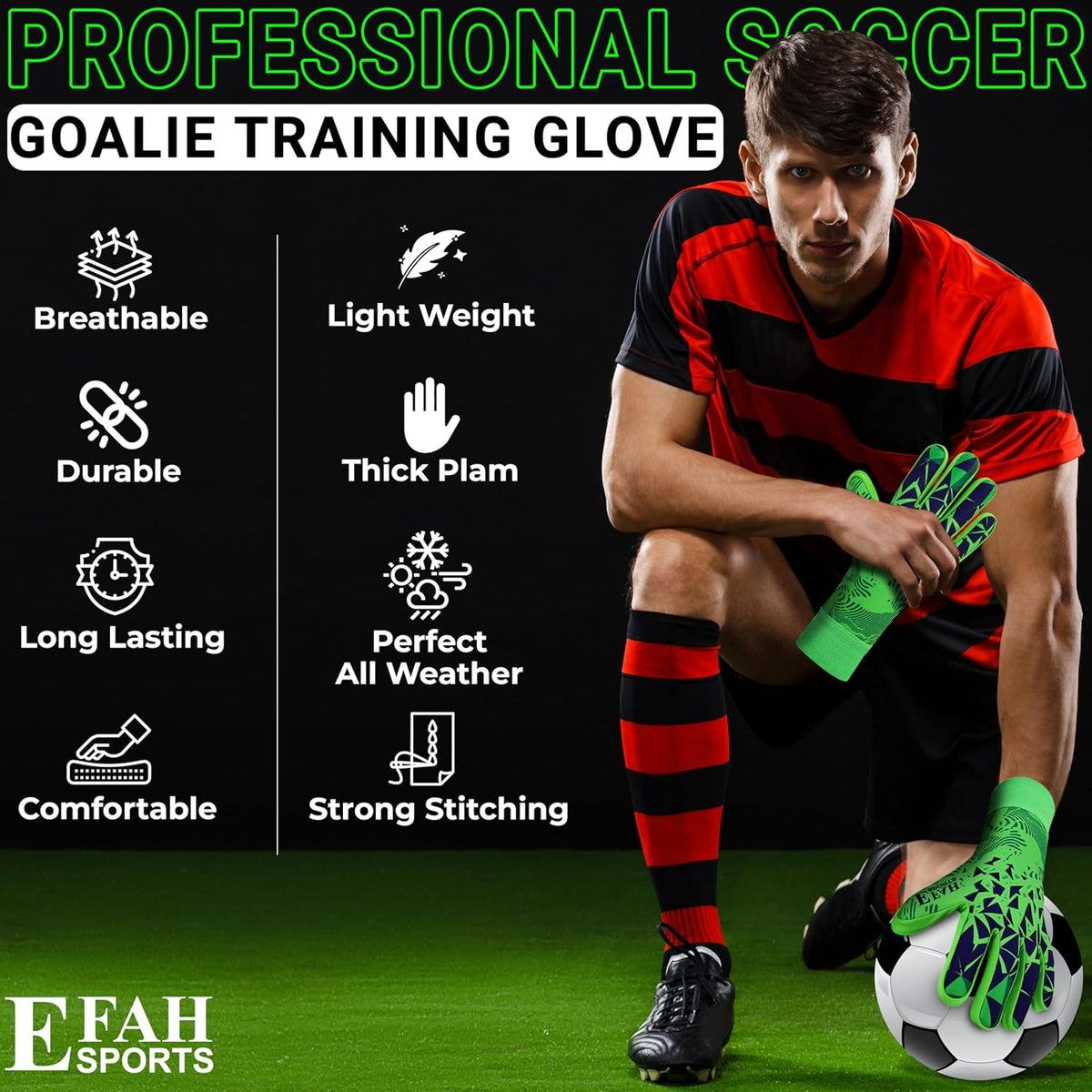 Regine Switzerland Soccer Goalkeeper Gloves - Strong Grip Protection for Kids & Adults | Youth Sizes Available