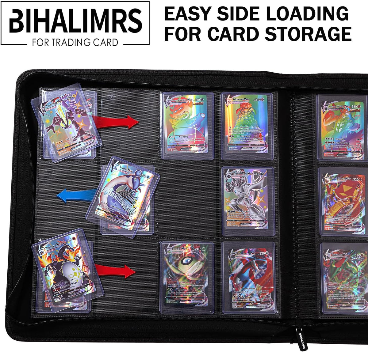 Toploader Binder - Premium Black Storage for 384 Toploaders | 12-Pocket Ringless Design with 24 Included