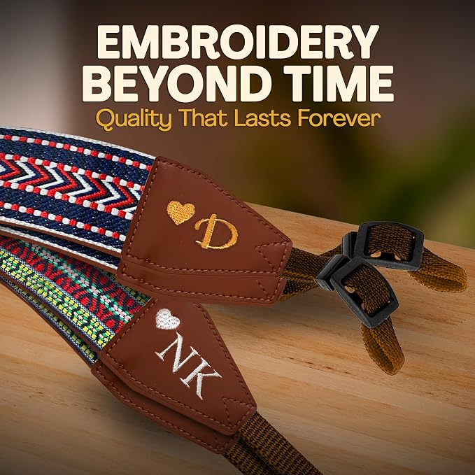Art Tribute Custom Camera Strap California Weave- Add Your Text and We Make It
