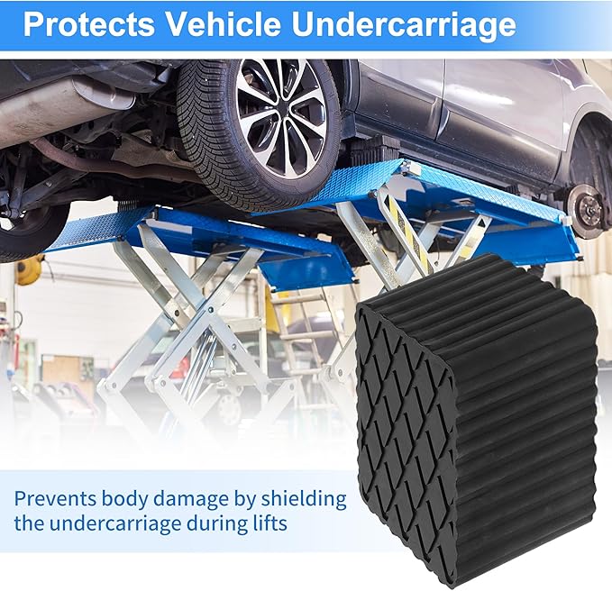 Car Jack Pads 6.3" x 4.7" x 4.7" Universal Jack Pad Jack Rubber Pad Heavy Duty Jack Stand Pads 8,000 Lbs(3.6 Tons) Anti-Slip Protect Frame Black 1Pc
