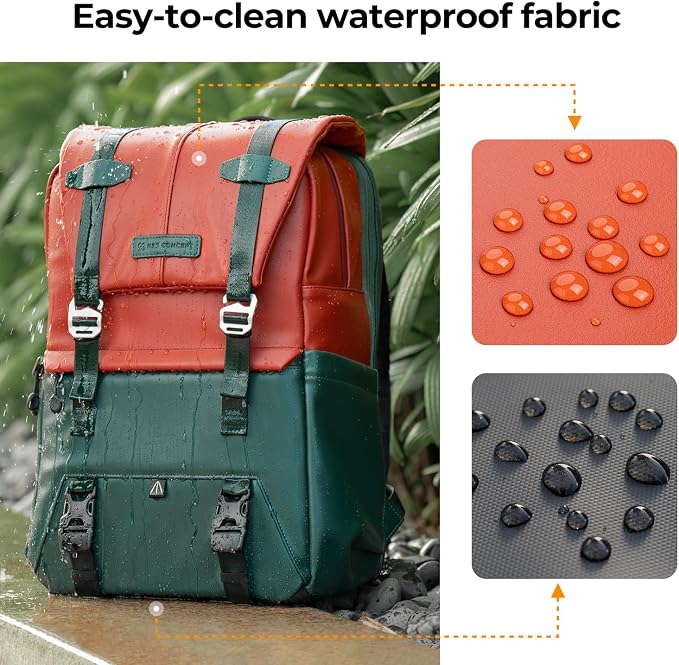 K&F CONCEPT 20L Camera Case for Photographers Large Capacity PU Leather Camera