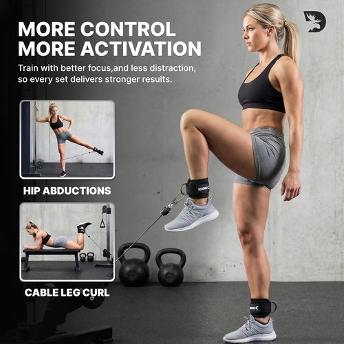 DMoose Fitness Ankle Strap - Premium Padded Cuffs for Cable Machines | One Size Fits All for Booty & Leg Workouts