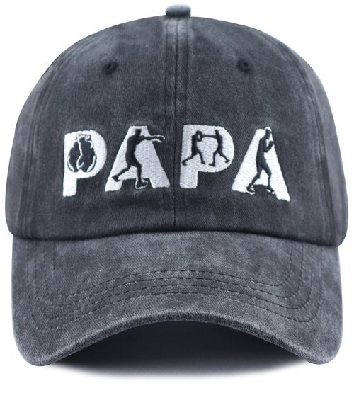 Boxing Gifts for Men, Boxing Accessories Pappy Baseball Cap, Classic Papa Hat, Christmas Fathers Day Birthday Gifts for Dad Grandpa Bro Black