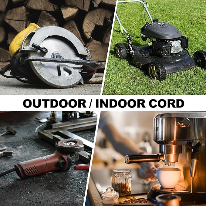 EP 10FT Green Outdoor Extension Cord, 16/3 SJTW Heavy Duty Waterproof, 3 Prong Grounded Plug, 13A 1625W 16AWG, Cold-Resistant Flexible Power Cable for Garden, Home, Christmas Lights