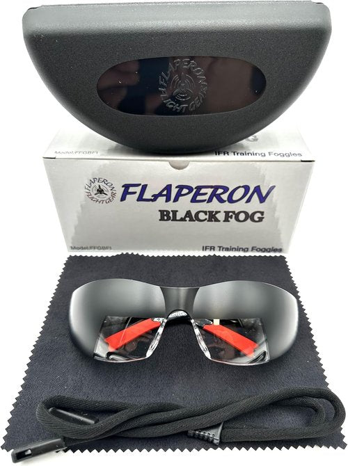 Flaperon Black Fog Foggles - Adjustable Band for Pilot Training | Durable Polycarbonate Lenses