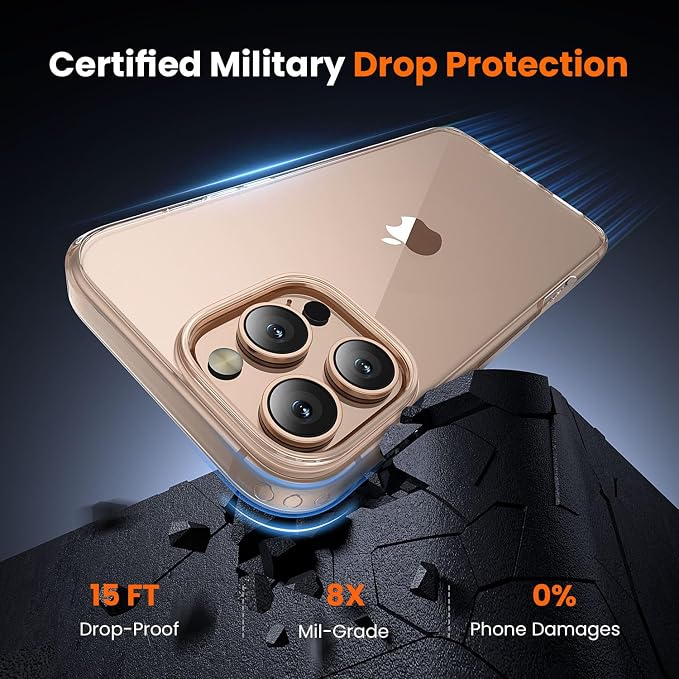 toushion 3 in 1 for iPhone 16 Pro Case Clear, Screen Protector *1 & Camera Lens