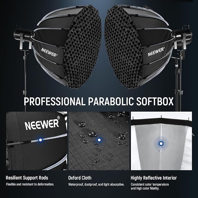 NEEWER Parabolic Softbox Kit, 35.4" Bowens Mount Soft Box