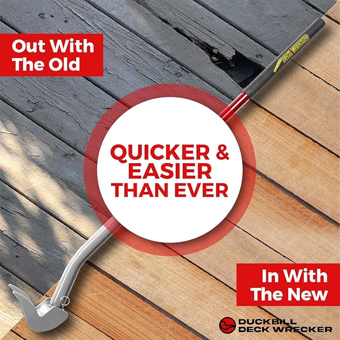 The Original Deck Wrecker Deck Board Removal Tool. Heavy-Duty Professional-Grade Pry Bar Engineered for Power & Efficiency. Trusted by Professionals for Their Toughest Jobs