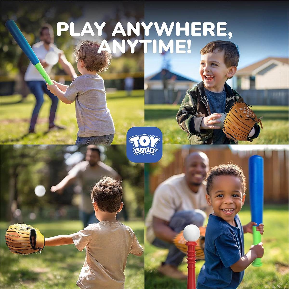 TOY Life T-Ball Set for Kids 3-8 | Toddler Baseball Tee, Bat, Glove & 6 Balls - Perfect Outdoor Gift