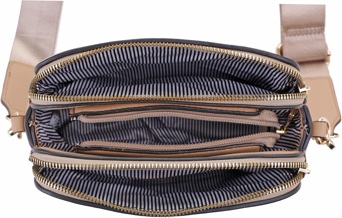 EVVE Crossbody Bags for Women Trendy Triple Zip Small Crossbody Camera Bag Purse