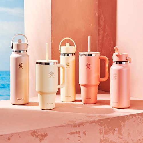 Hydro Flask Travel Tumbler - Insulated Stainless Steel with Handle & Straw | 40 Oz Seacliff