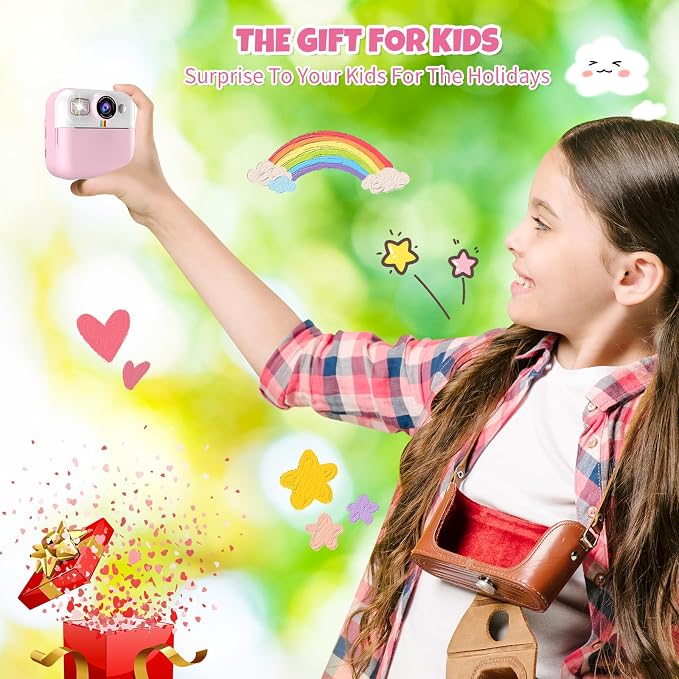 BOFIDAR Instant Print Camera for Kids, Christmas Birthday Gifts for Girls Age