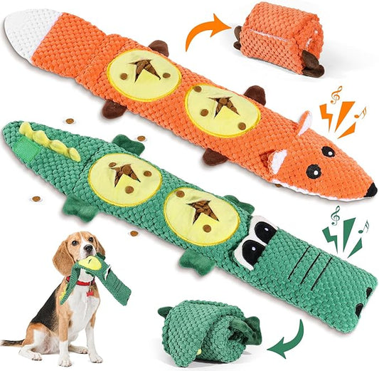 2 Pack Dog Toys for Aggressive Chewers - Interactive Dog Toys, Interactive Puppy Dog Chew Toys with Squeaker & No Stuffing Dog Puzzle Toy (Suitable for Small and Medium Dogs)