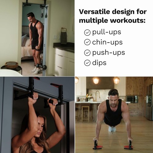 Jayflex CrossGrips Compact Pull Up Bar - Adjustable Door Frame Bar for Home Fitness | 250 lbs Capacity